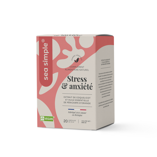 STRESS & ANXIETÉ - COQUELICOT, EXTRAITS D'AGRUMES, VIT. B6 - Sea simple